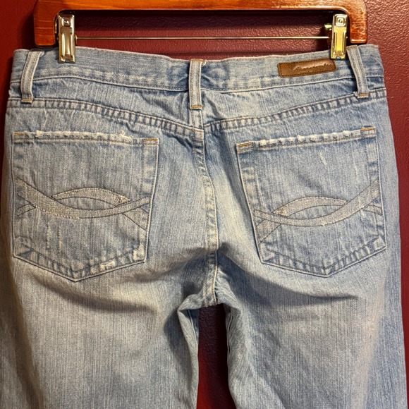 Abercrombie & Fitch Vintage 90s Y2K Low Rise Bootcut Jeans Size 10 Distressed - Picture 3 of 11